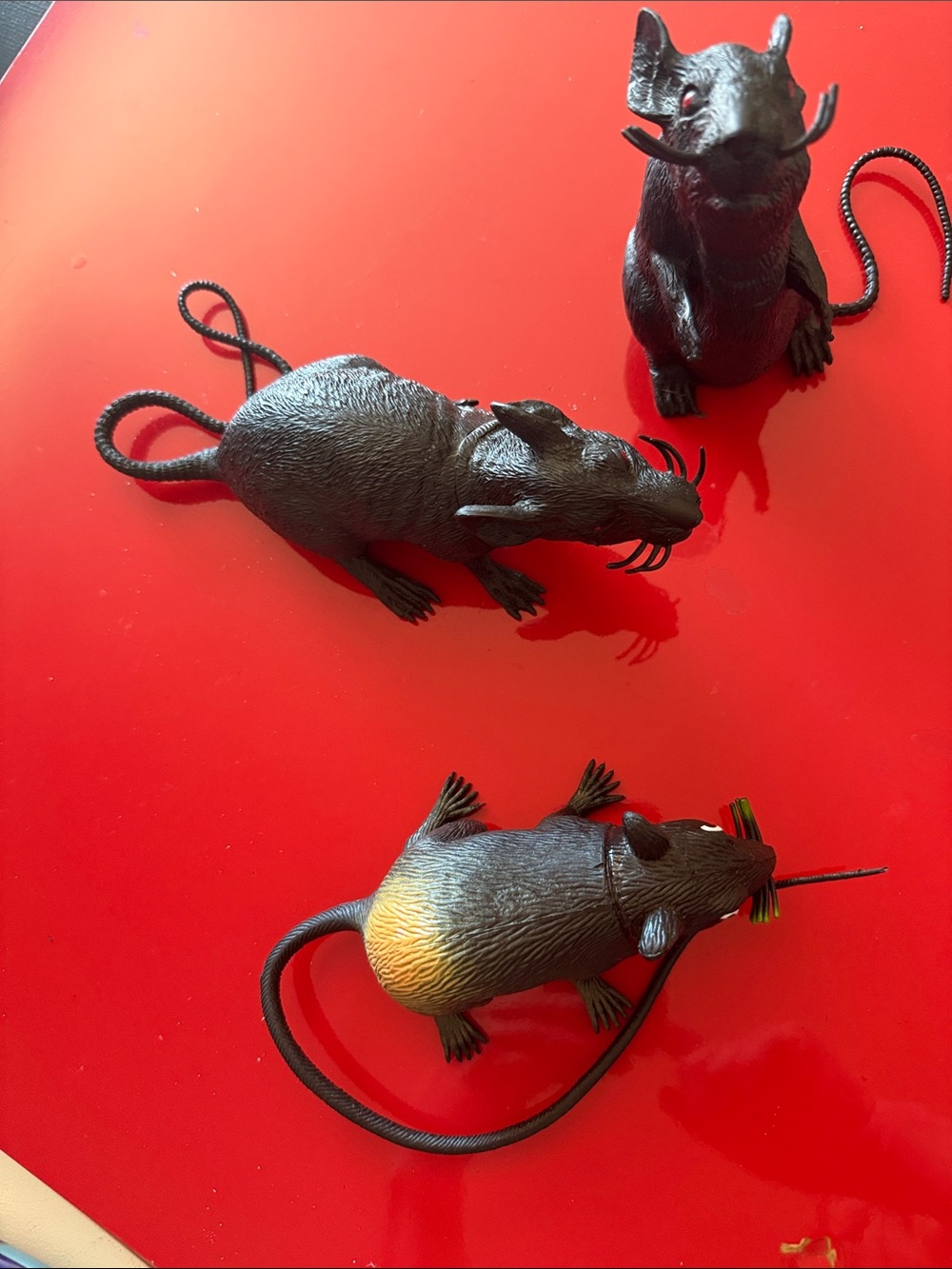 Halloween Black Novelty Toy Rats - Accessory